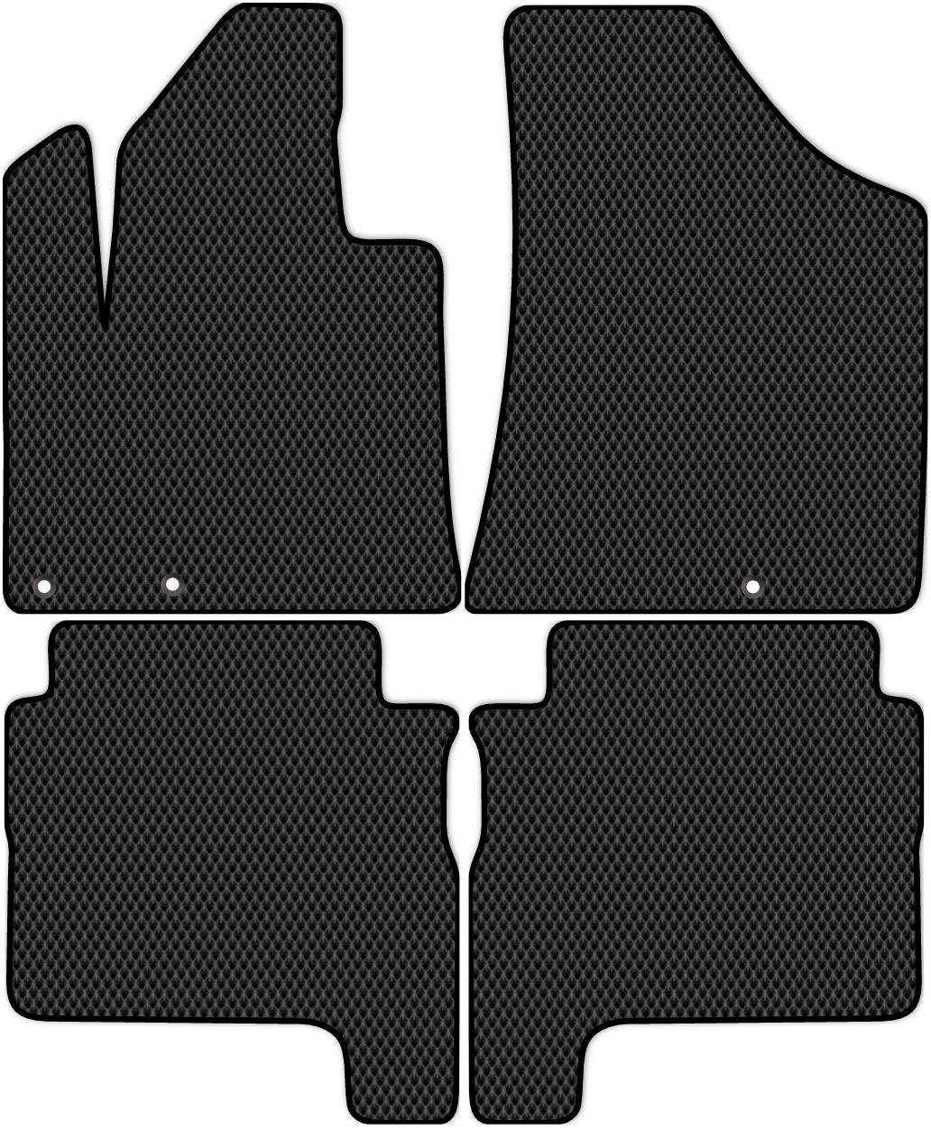 

Коврики ЭВА в салон для Hyundai Santa Fe 2 (CM) 2010 - 2012, 4 шт. черный, 2426-S4YL-H