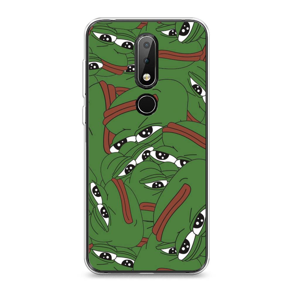 

Чехол Awog на Nokia X6 2018 / Нокиа X6 2018 "Печальный frog", Зеленый;белый, 121450-9
