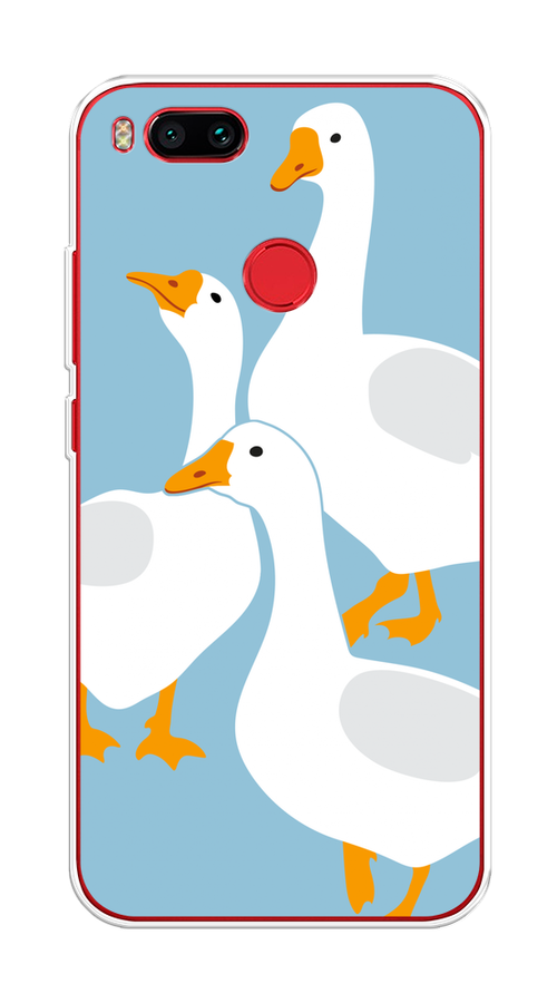 

Чехол на Xiaomi Mi A1/5X "Гусиное трио", Голубой;белый;серый;желтый, 32650-1