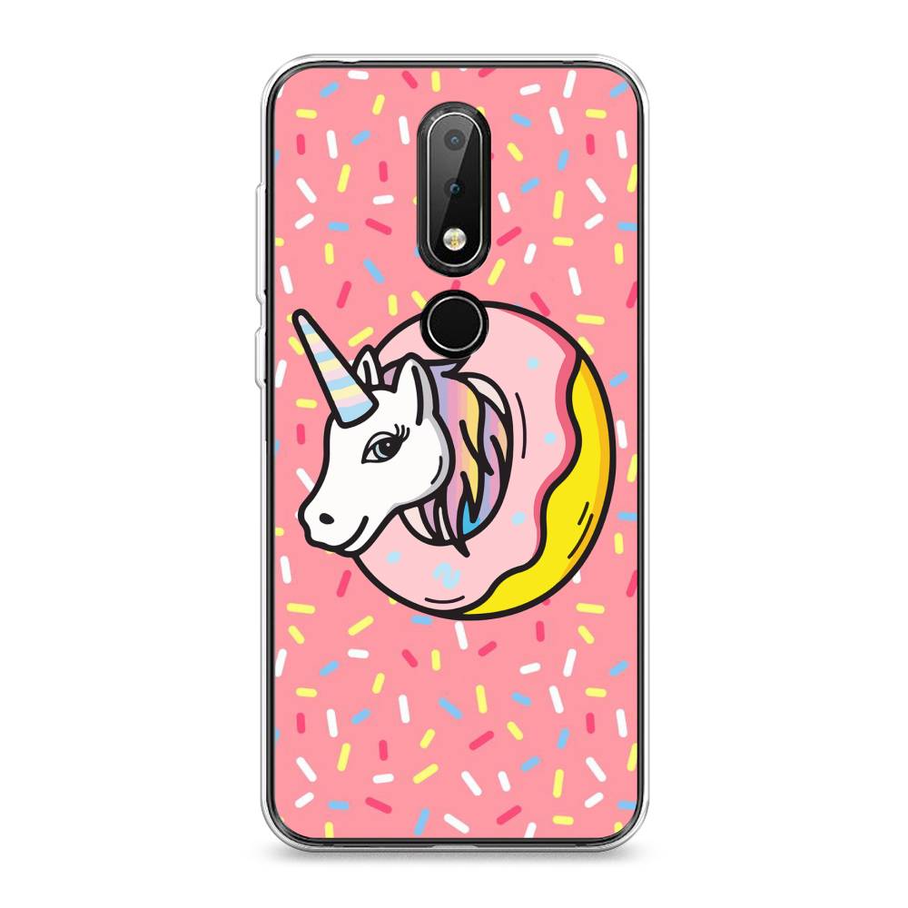 

Чехол Awog на Nokia X6 2018 / Нокиа X6 2018 "Единорог в пончике", Розовый;желтый;белый, 121450-2