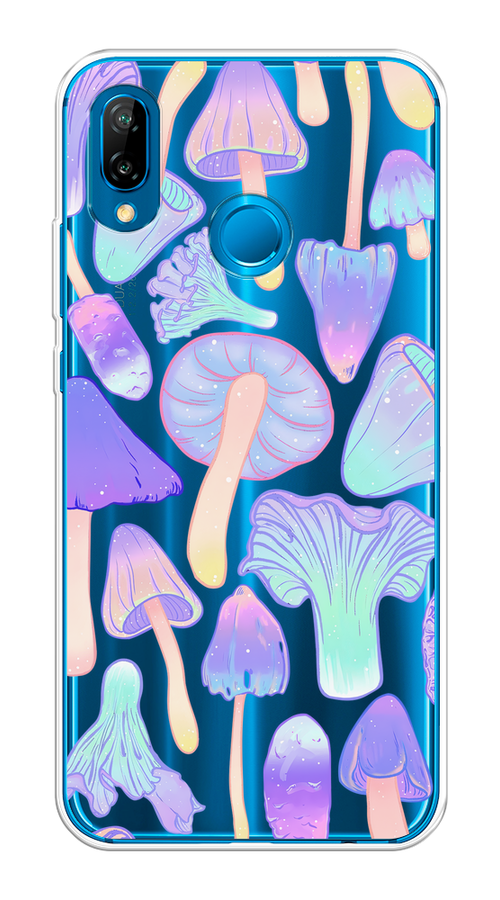 

Чехол на Huawei P20 Lite/Nova 3E "Пастельные грибы", Фиолетовый;голубой, 64450-1