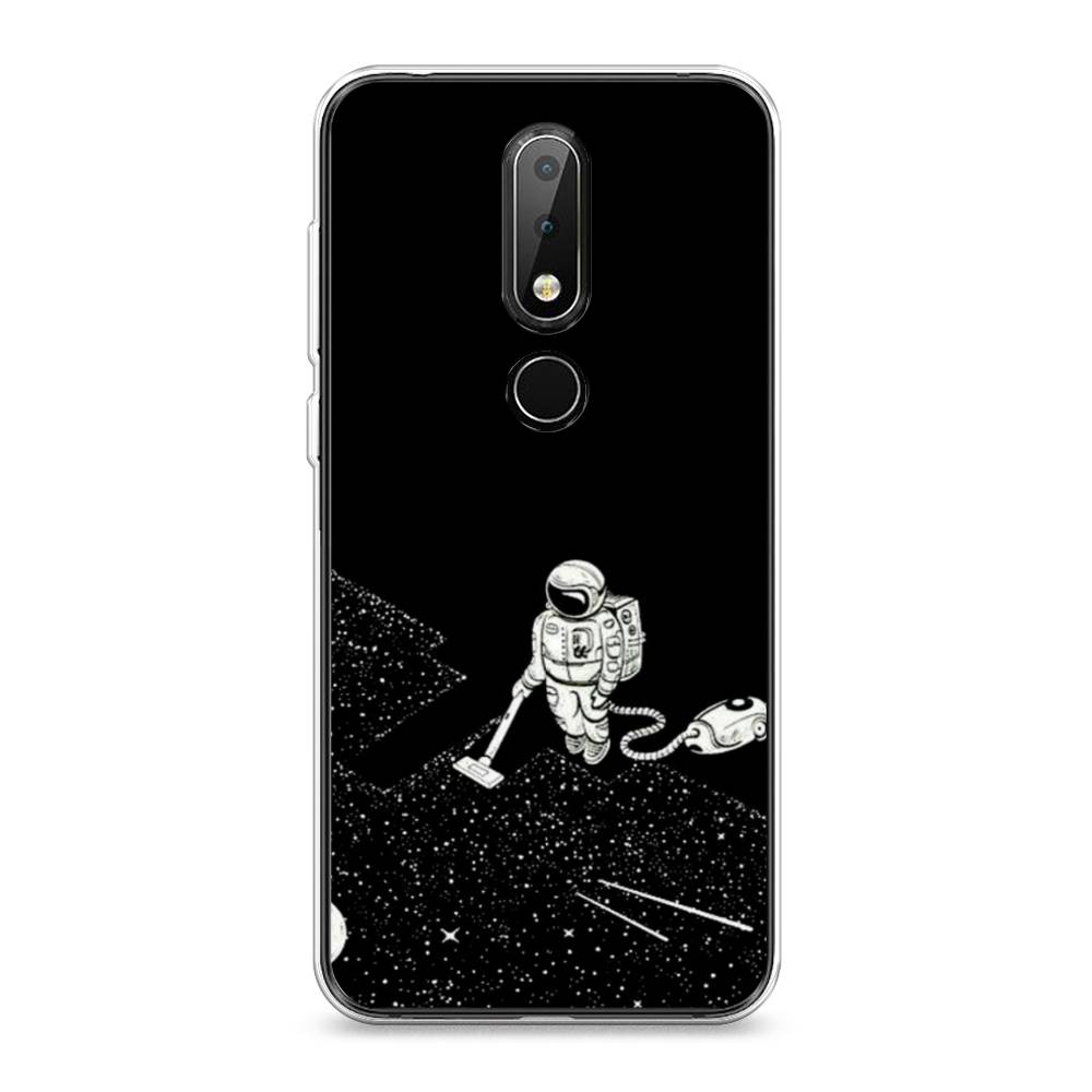 

Чехол Awog на Nokia X6 2018 / Нокиа X6 2018 "Космонавт с пылесосом", Белый, 121450-4