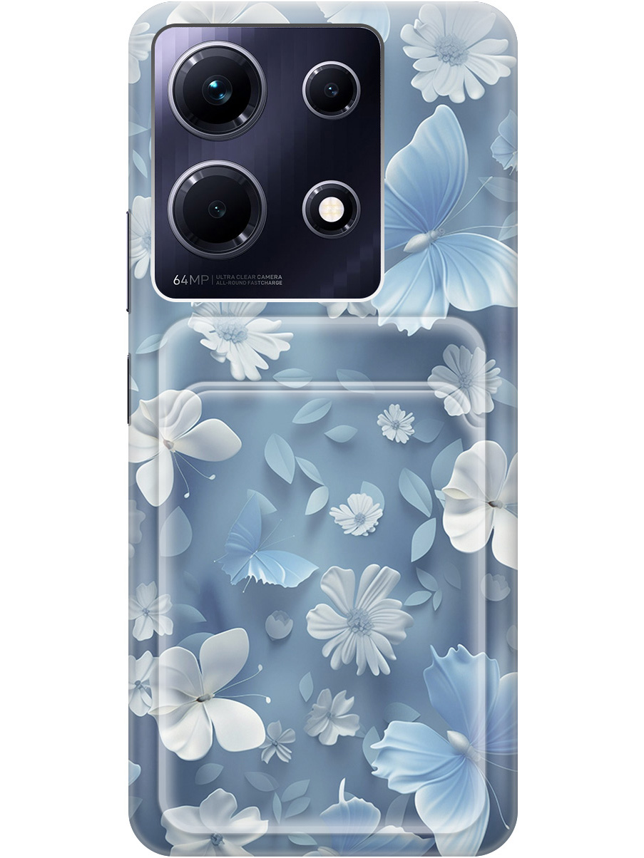 

Силиконовый чехол на Infinix Note 30 с принтом с карманом для карты прозрачный 784509, Прозрачный;белый;голубой, 773943710