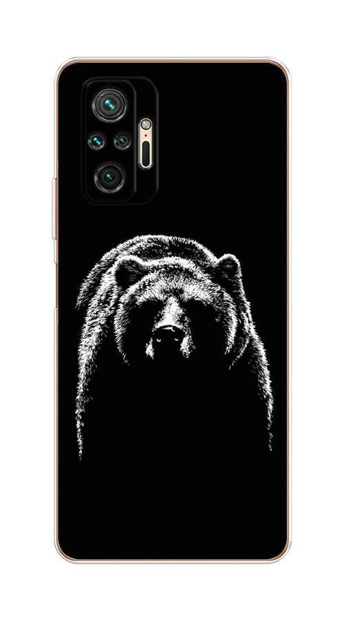 

Чехол на Redmi Note 10 Pro "Медведь в ночи", Белый;черный, 310050-1