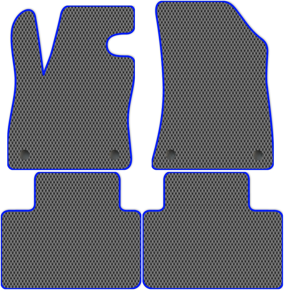 

Коврики ЭВА в салон для Infiniti QX50 1 2017 - 2020, 4 шт. серый, синий кант, 2517-S4YL-H