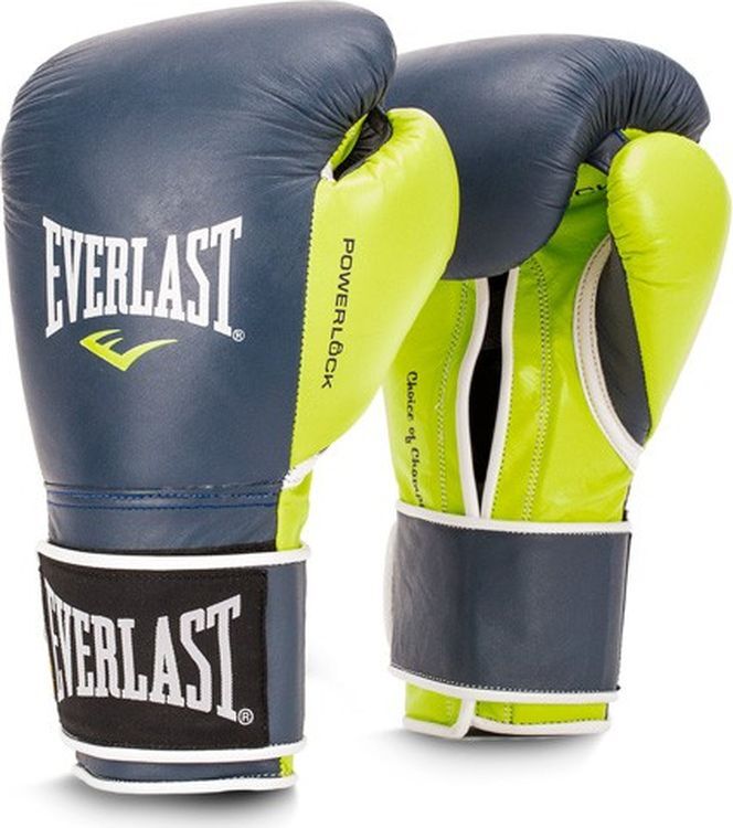 фото Боксерские перчатки everlast powerlock зеленый/синий 16 унций