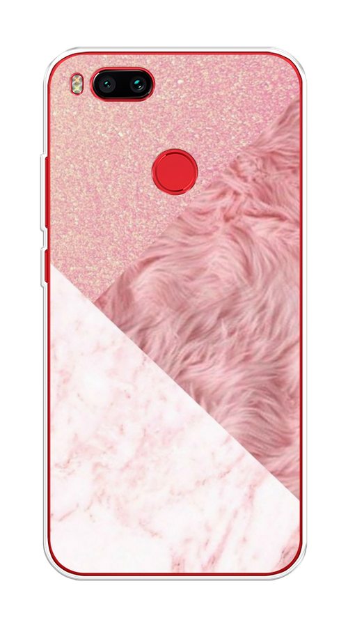 

Чехол на Xiaomi Mi A1/5X "Текстурные треугольники", Розовый;белый, 32350-1