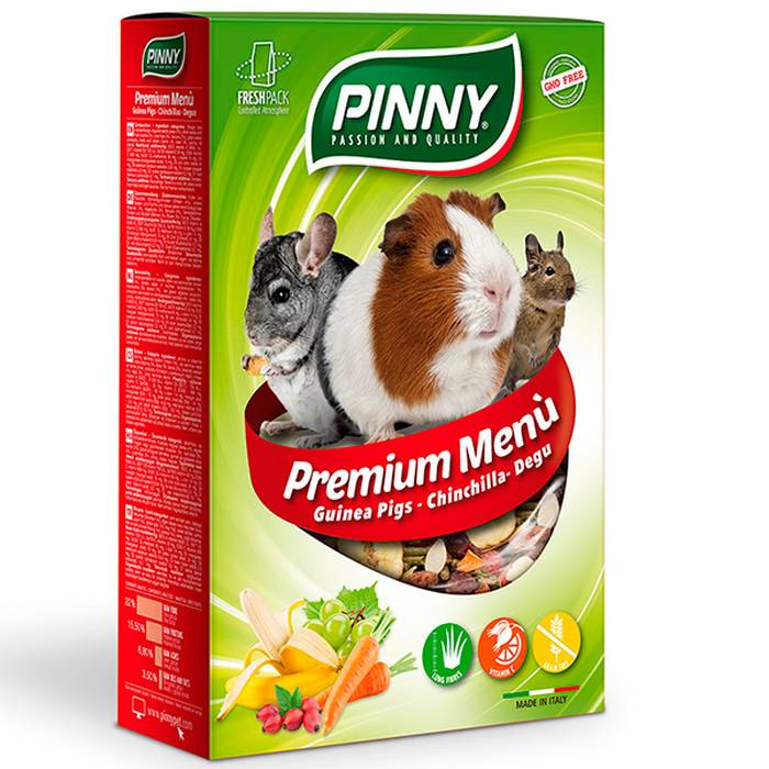 Корм для морских свинок и шиншилл PINNY Premium menu, 800 г