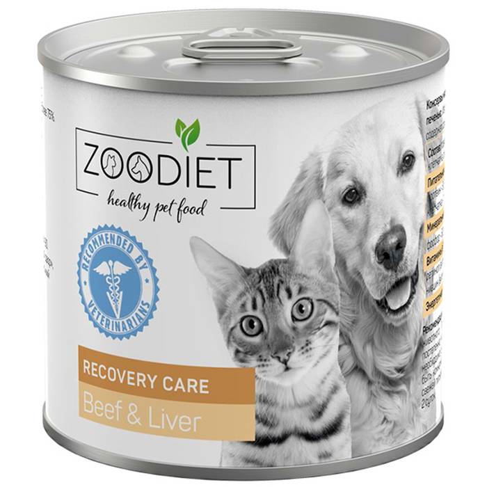 Консервы для кошек Zoodiet Recovery Care,говядина и печень, 240г