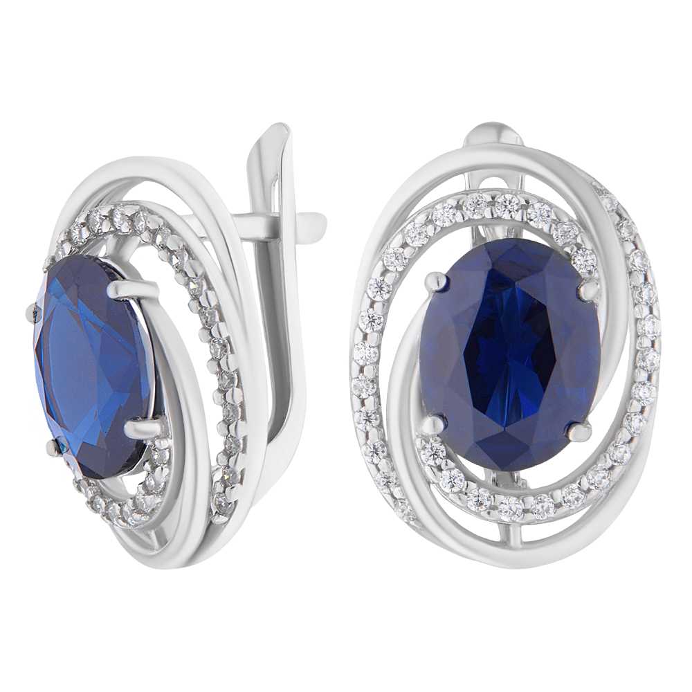 

Серьги из серебра с сапфиром/фианитом ЮВЕЛИР КАРАТ 2729696/9шс, 2729696/9шс