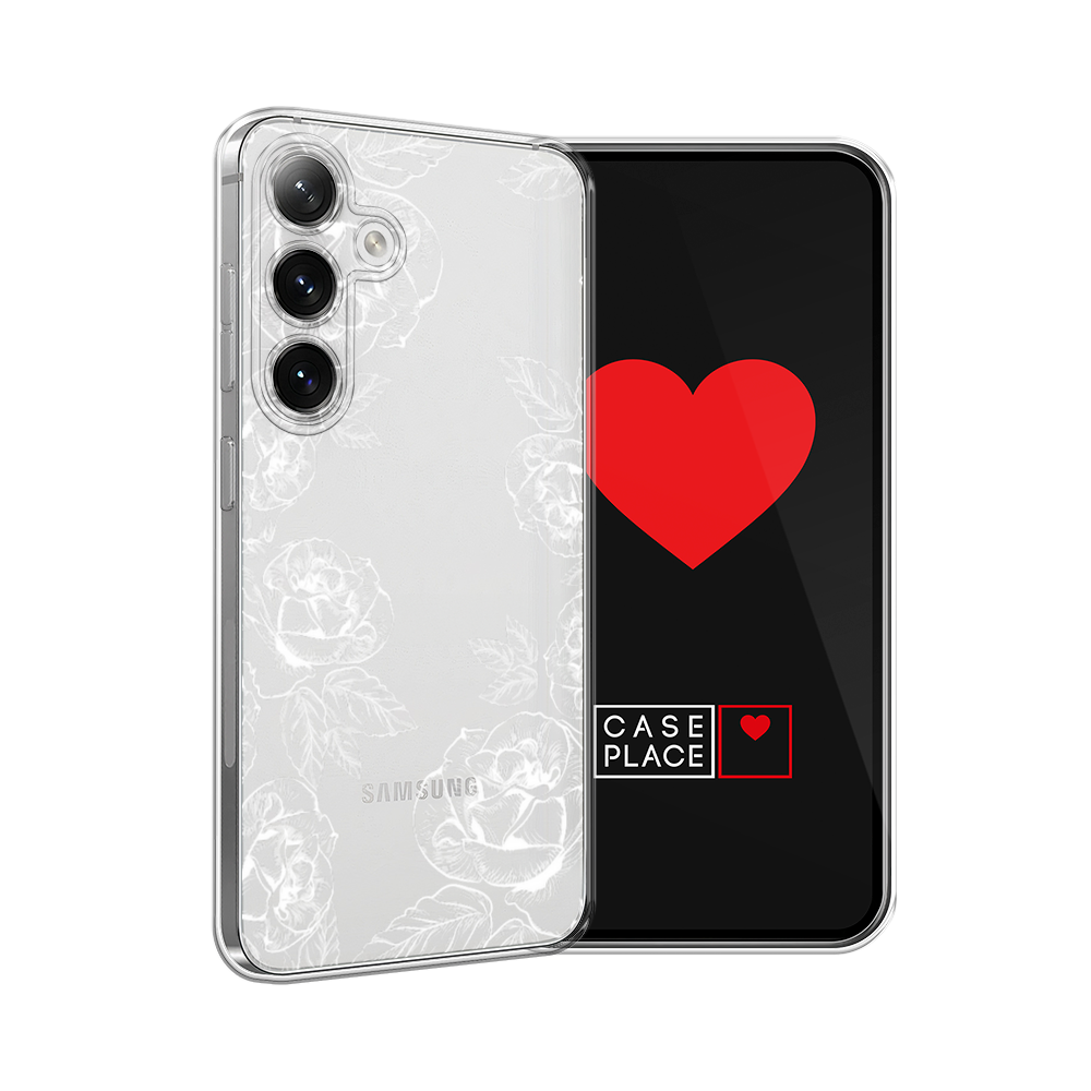 

Чехол на Samsung Galaxy S24 "Розы графика", Черный;серый, 2109050-1