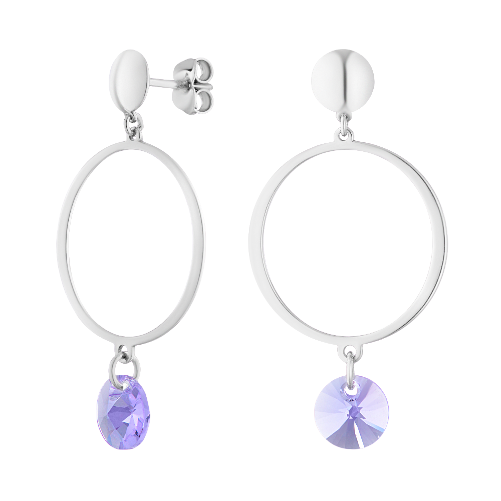 

Серьги подвески из серебра ЮВЕЛИР КАРАТ 2129424/9, Swarovski, 2129424/9