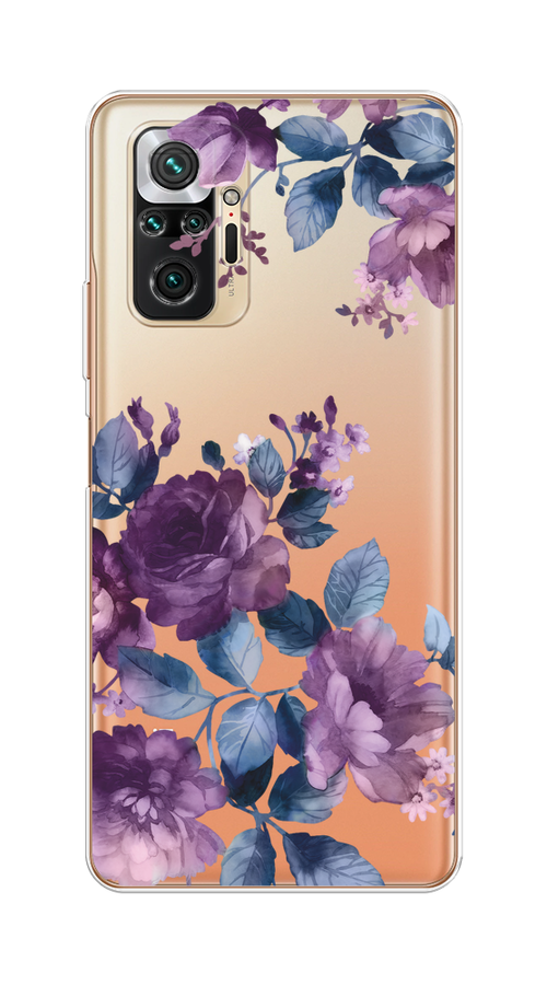 

Чехол на Redmi Note 10 Pro "Purple Blossoms", Синий;фиолетовый, 310050-1
