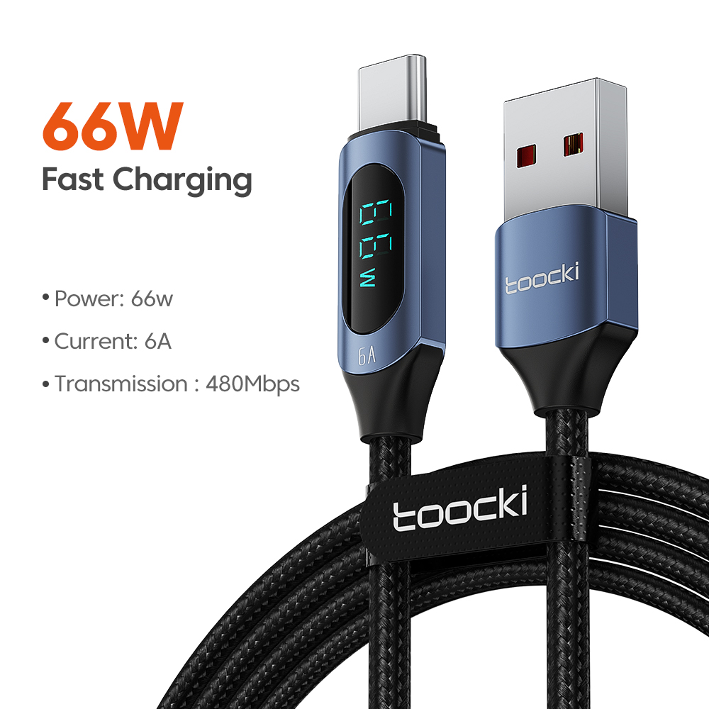 Кабель USB Type-C-USB Toocki 1 м синий, черный