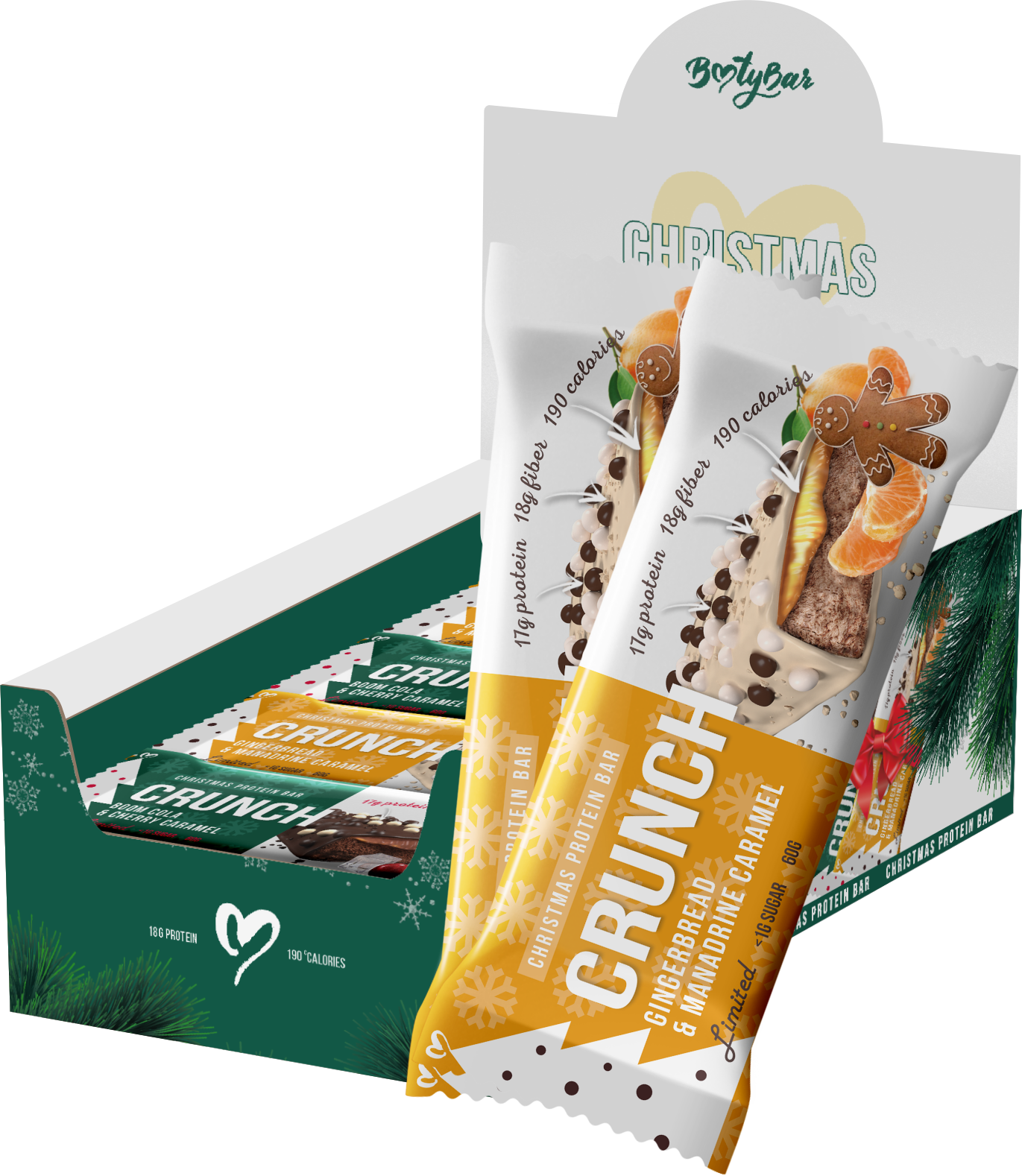 фото Протеиновый батончик bootybar crunch standart 16шт по 60 г, имбирный пряник
