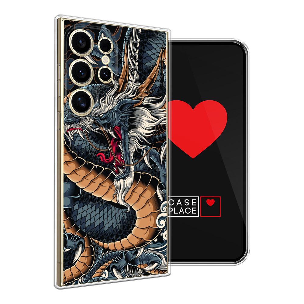 

Чехол на Samsung Galaxy S24 Ultra "Japanese Dragon", Коричневый;черный;синий, 2109250-1