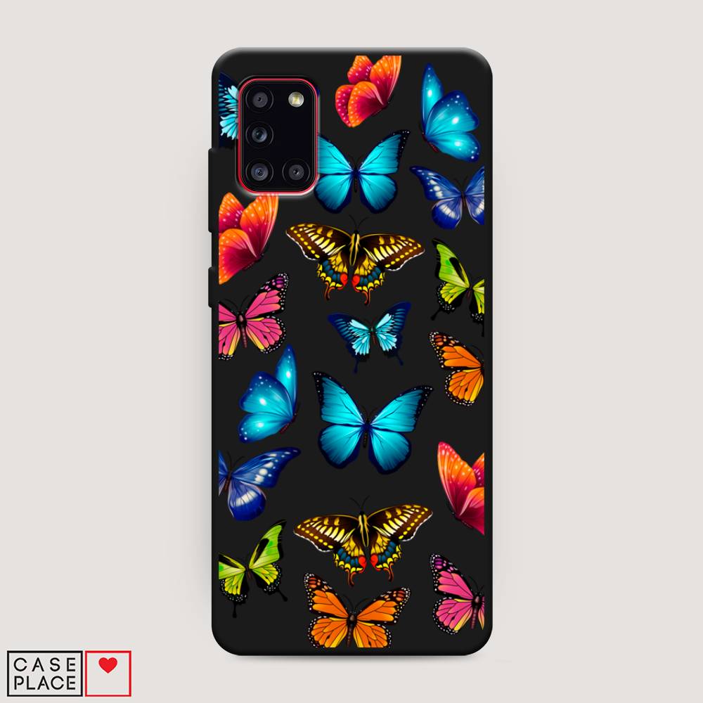 фото Матовый силиконовый чехол "разные бабочки" на samsung galaxy a31 awog