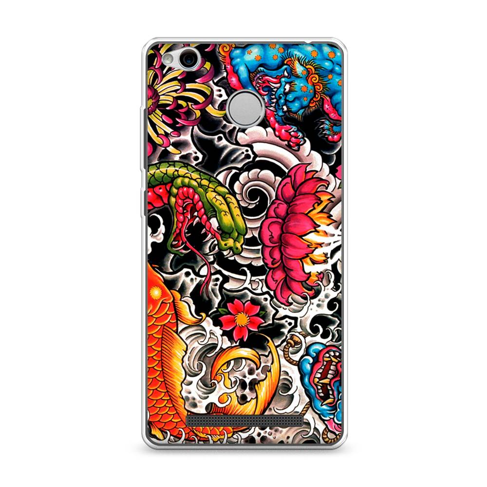 

Чехол для Xiaomi Redmi 3 Pro (3S) "Японское искусство", Красный;оранжевый;голубой, 30950-4
