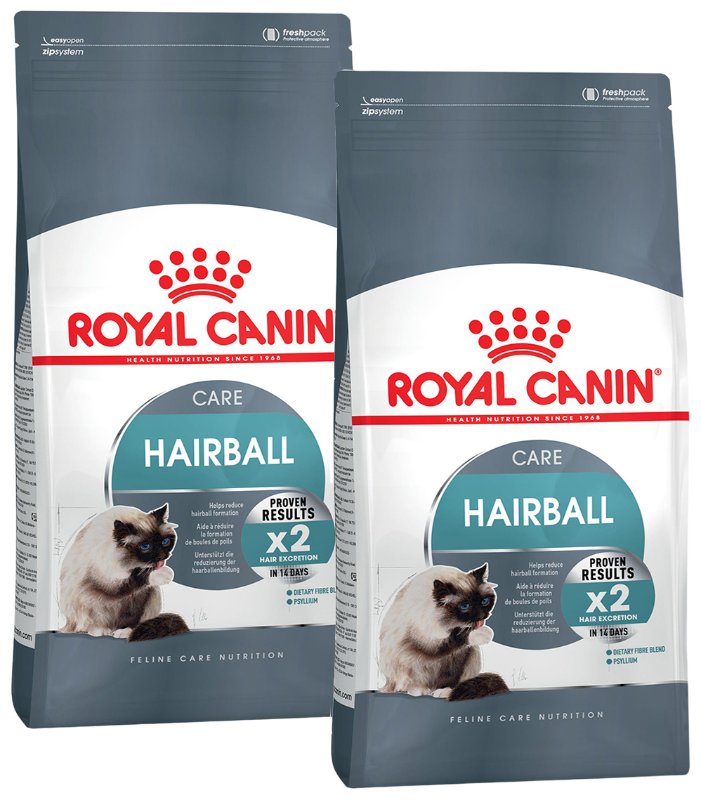 фото Сухой корм для взрослых кошек royal canin hairball care для вывода шерсти, 2 шт по 0,4 кг