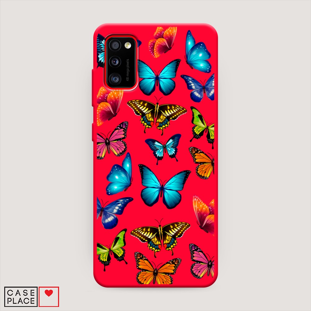 

Матовый силиконовый чехол "Разные бабочки" на Samsung Galaxy A41, Разные бабочки