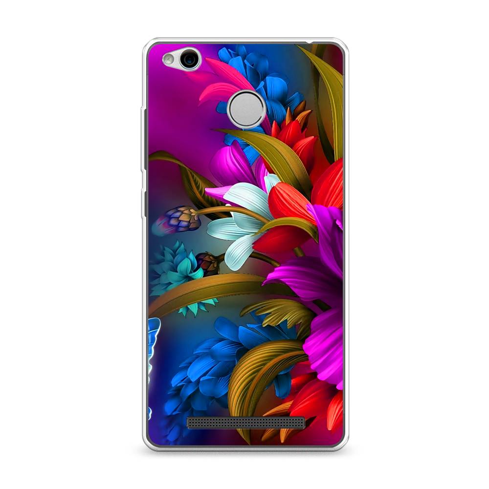

Чехол на Xiaomi Redmi 3 Pro (3S) "Фантастические цветы", Фиолетовый;красный;синий, 30950-2