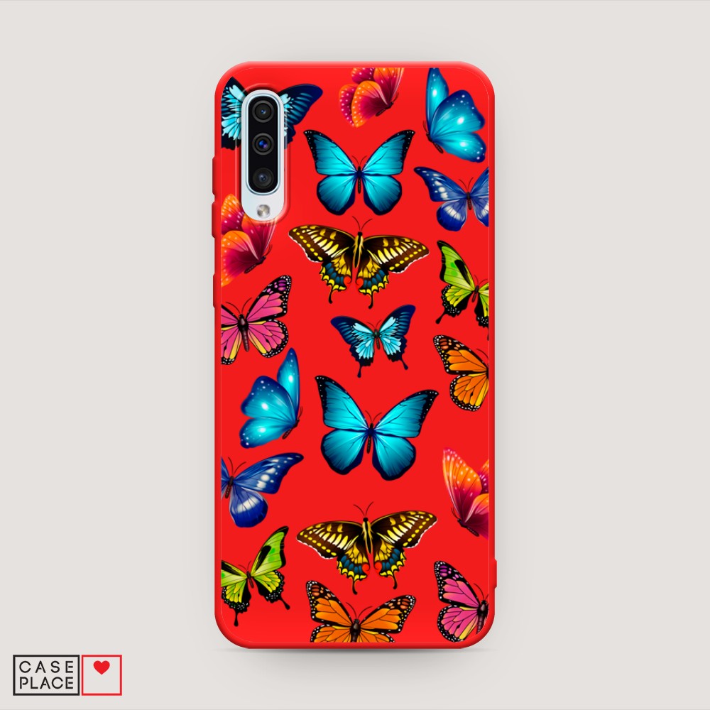 

Матовый силиконовый чехол "Разные бабочки" на Samsung Galaxy A50, Разные бабочки