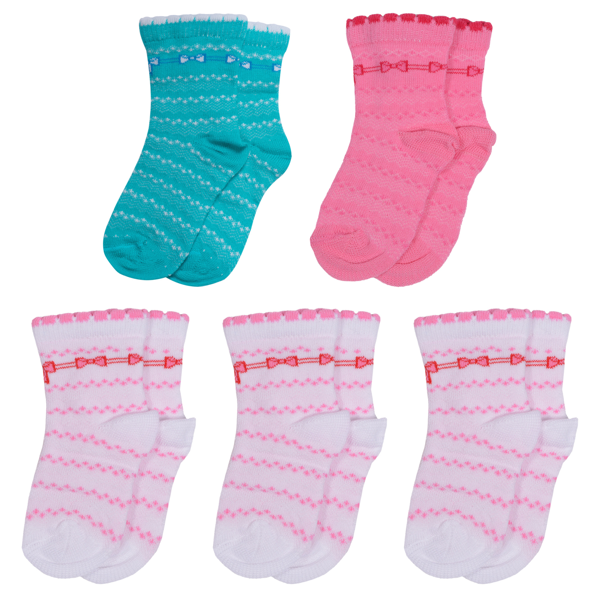 

Носки детские LorenzLine 5-Л23, бирюзовый; розовый; белый, 10-12, 5-Л23