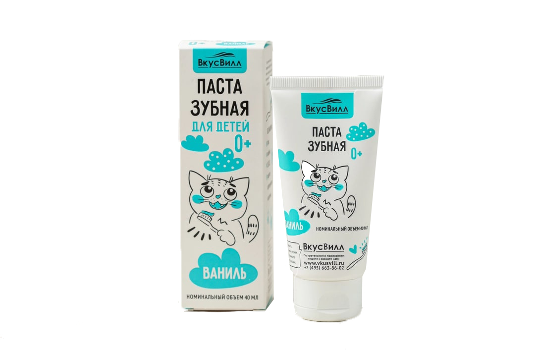 

Зубная паста детская ВкусВилл Ваниль с рождения 40 мл