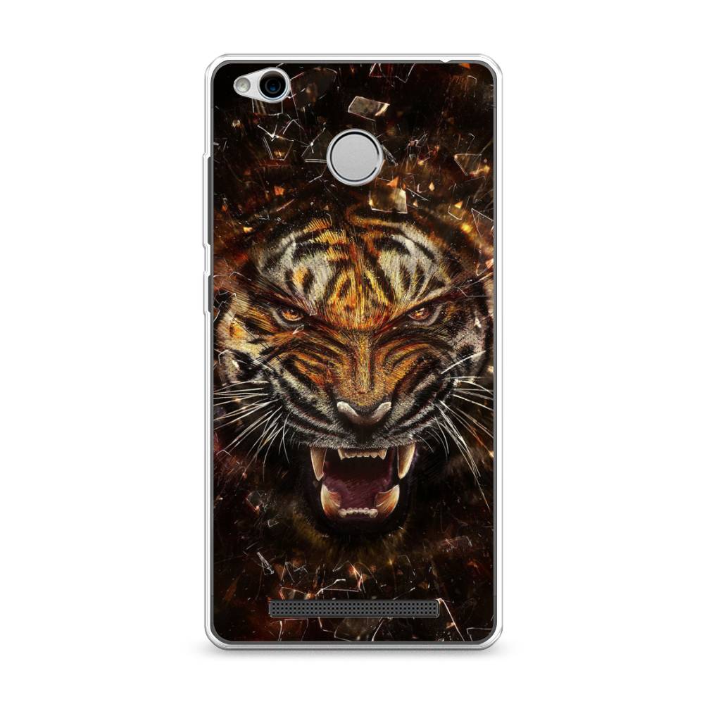 

Чехол на Xiaomi Redmi 3 Pro (3S) "Тигр осколки", Оранжевый;серый;черный, 30950-1