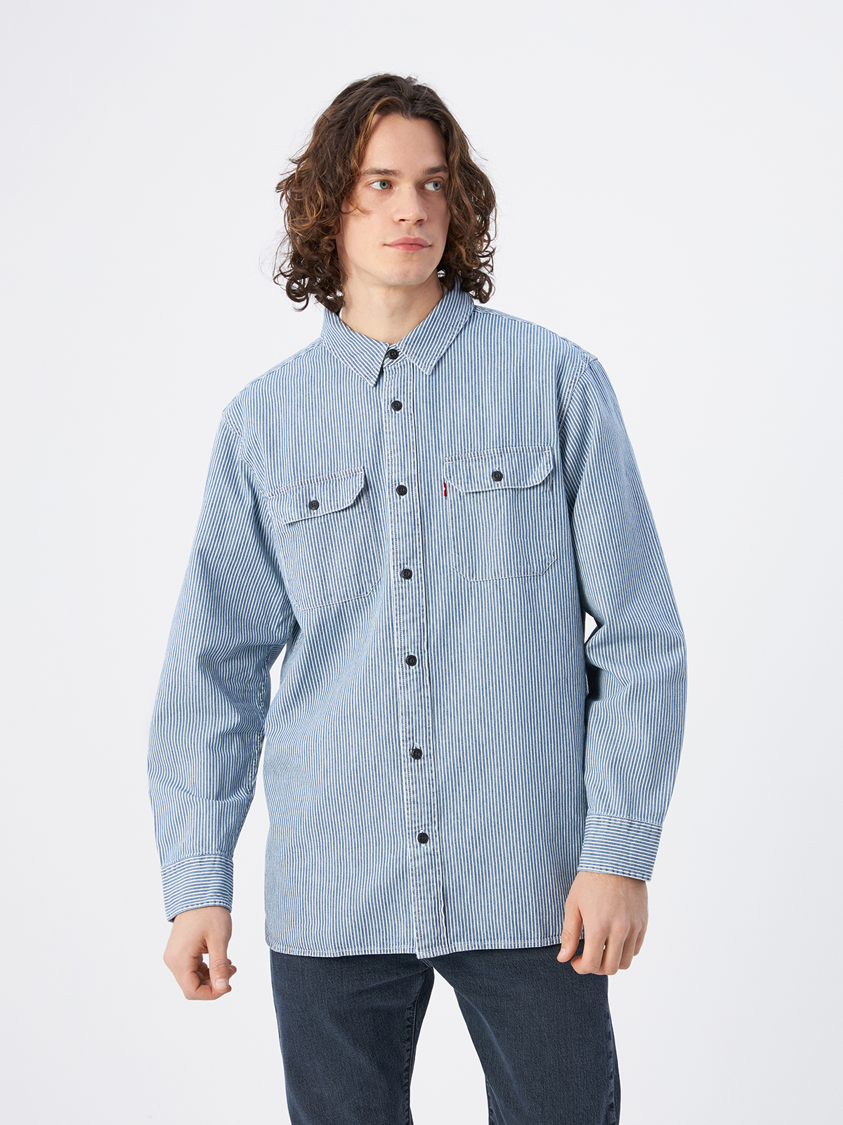

Рубашка мужская Levi's 19587-0154 голубая L, Голубой, 19587-0154