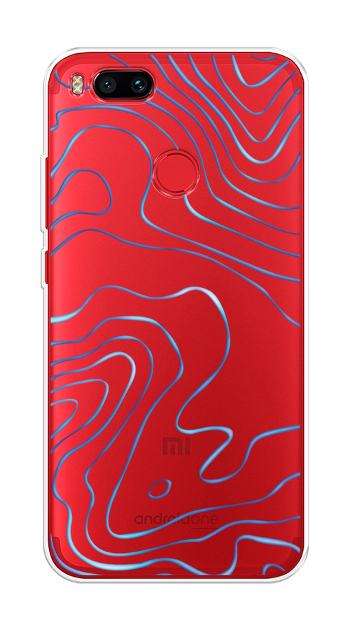 

Чехол на Xiaomi Mi A1/5X "Blue lines", Прозрачный;синий, 32650-1