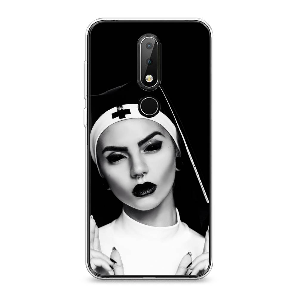 

Чехол Awog на Nokia X6 2018 / Нокиа X6 2018 "Черная монашка", Серый;черный, 121450-9