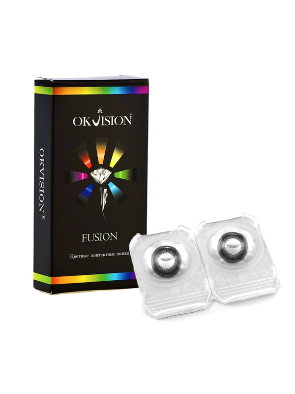Цветные контактные линзы OKVision Fusion 2 линзы R 8.6 -15.00 Velvet Black