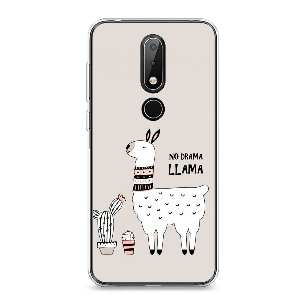 

Чехол Awog на Nokia X6 2018 / Нокиа X6 2018 "No drama LLama", Бежевый;серый;белый, 121450-2