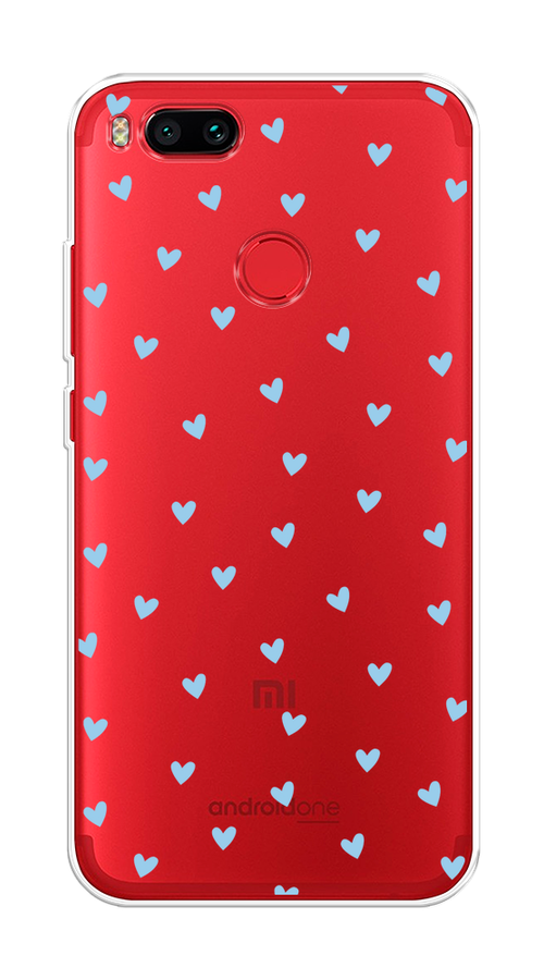 

Чехол на Xiaomi Mi A1/5X "Голубые сердечки паттерн", Голубой;прозрачный, 32650-1