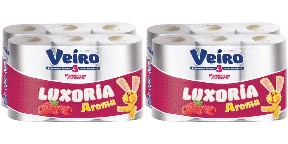 Туалетная бумага Veiro Luxoria 3-х слойная Aroma 2 уп х 12 шт