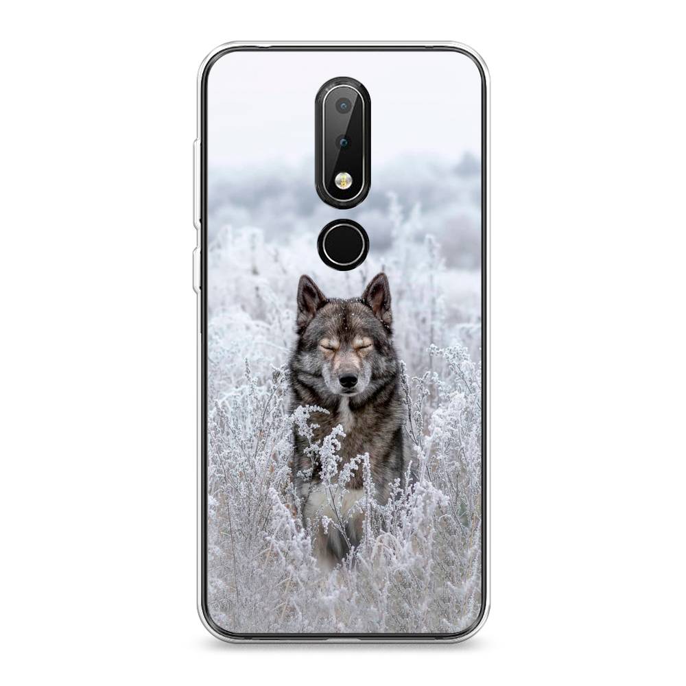 

Чехол Awog на Nokia X6 2018 / Нокиа X6 2018 "Волк в поле", Белый;черный, 121450-1