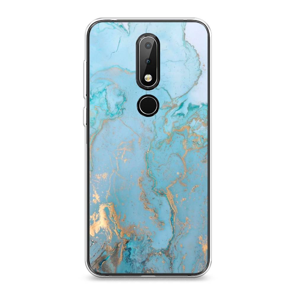 

Чехол Awog на Nokia X6 2018 / Нокиа X6 2018 "Голубой мрамор рисунок", 121450-3