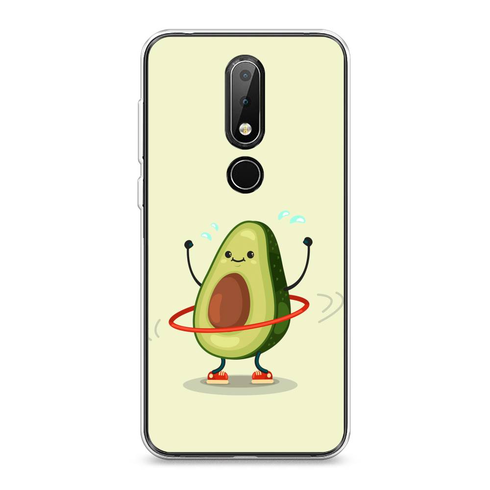 

Чехол Awog на Nokia X6 2018 / Нокиа X6 2018 "Авокадо с обручем", Бежевый, 121450-10