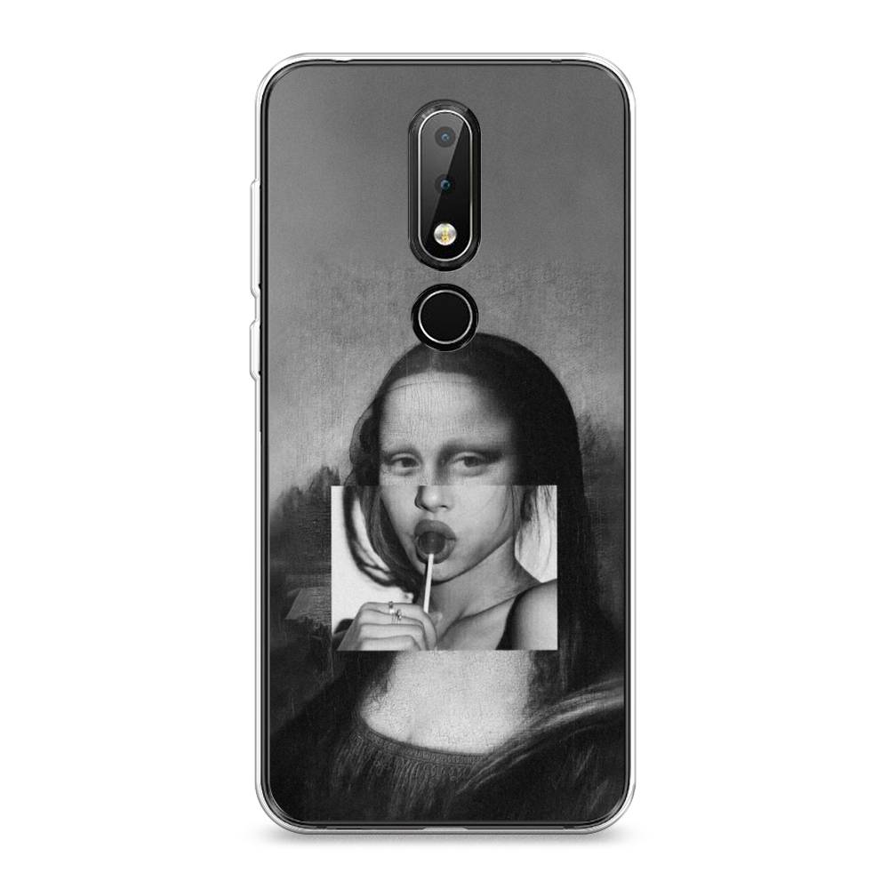 

Чехол Awog на Nokia X6 2018 / Нокиа X6 2018 "Mona Lisa sucking lollipop", Серый, 121450-9