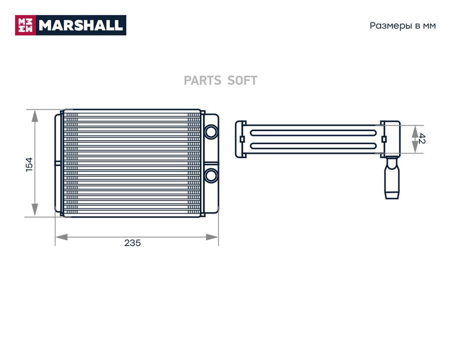 

Радиатор отопителя MARSHALL M4991106 Ford: Focus III; Kuga II, C-Max II; кросс-номер Luzar