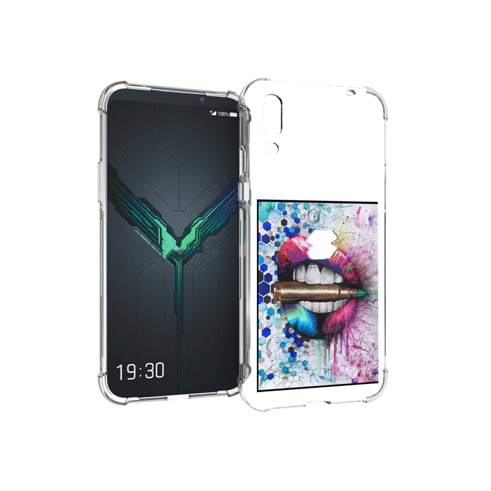 

Чехол MyPads Tocco для Xiaomi Black Shark 2 разноцветные губы с пулей (PT144492.263.571), Прозрачный, Tocco