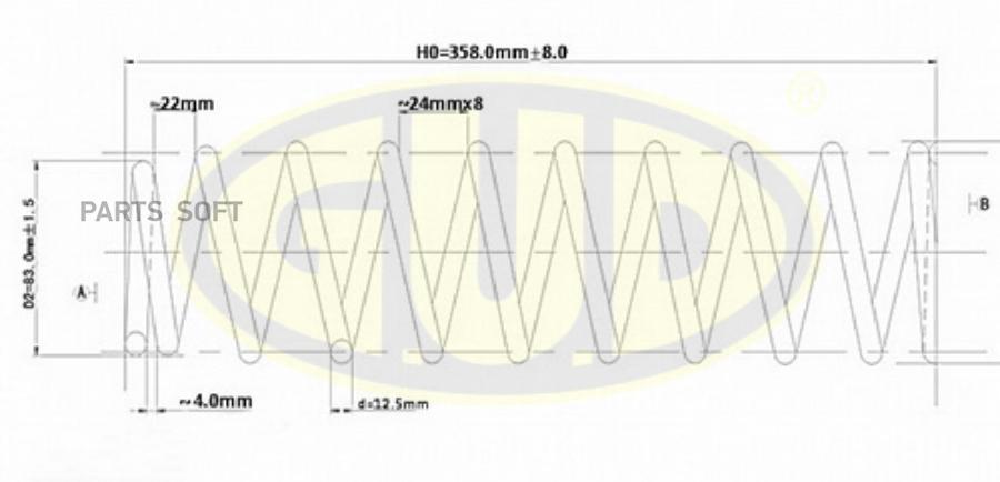 GUD GCS035728 Пружина подвески 1шт
