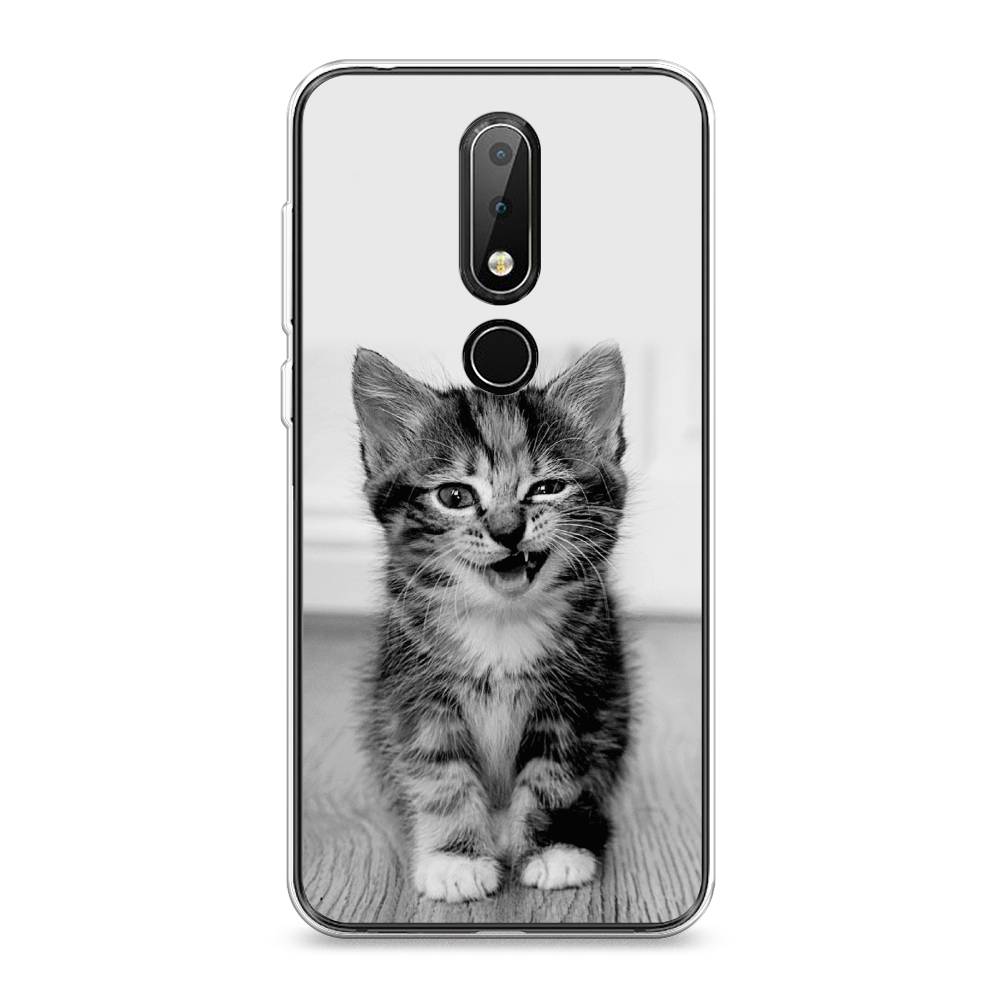 

Чехол Awog на Nokia X6 2018 / Нокиа X6 2018 "Подмигивающий котенок", Черный;серый, 121450-1