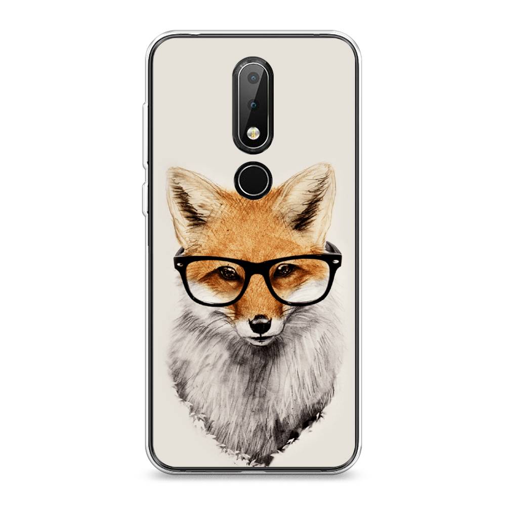 

Чехол Awog на Nokia X6 2018 / Нокиа X6 2018 "Лиса в очках", Бежевый, 121450-10