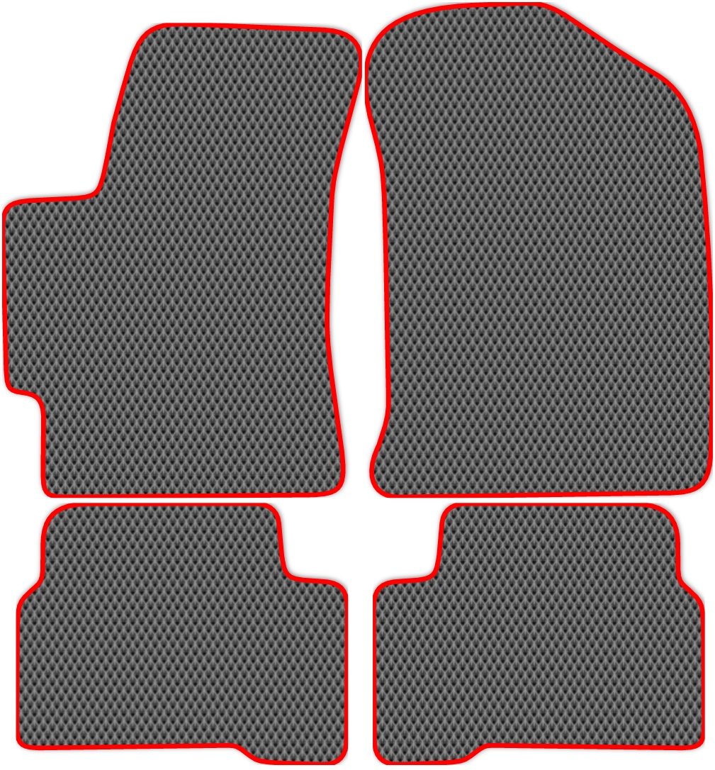 

Коврики ЭВА в салон для Kia Rio 2 (JB) 2005 - 2011, 4 шт. серый, красный кант, 2915-S4N-H