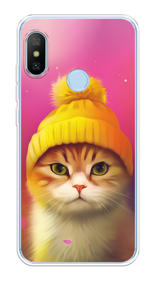 

Чехол на Xiaomi Redmi 6 Pro/6 Plus/Mi A2 Lite "Котик в шапочке", Розовый;желтый;бежевый, 33950-1