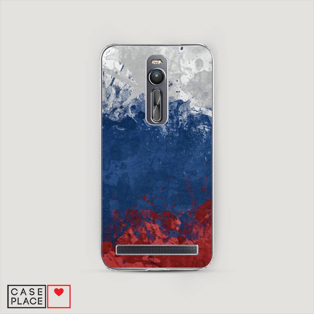 фото Чехол awog "флаг россии неровный" для asus zenfone 2 ze550ml/ze551ml