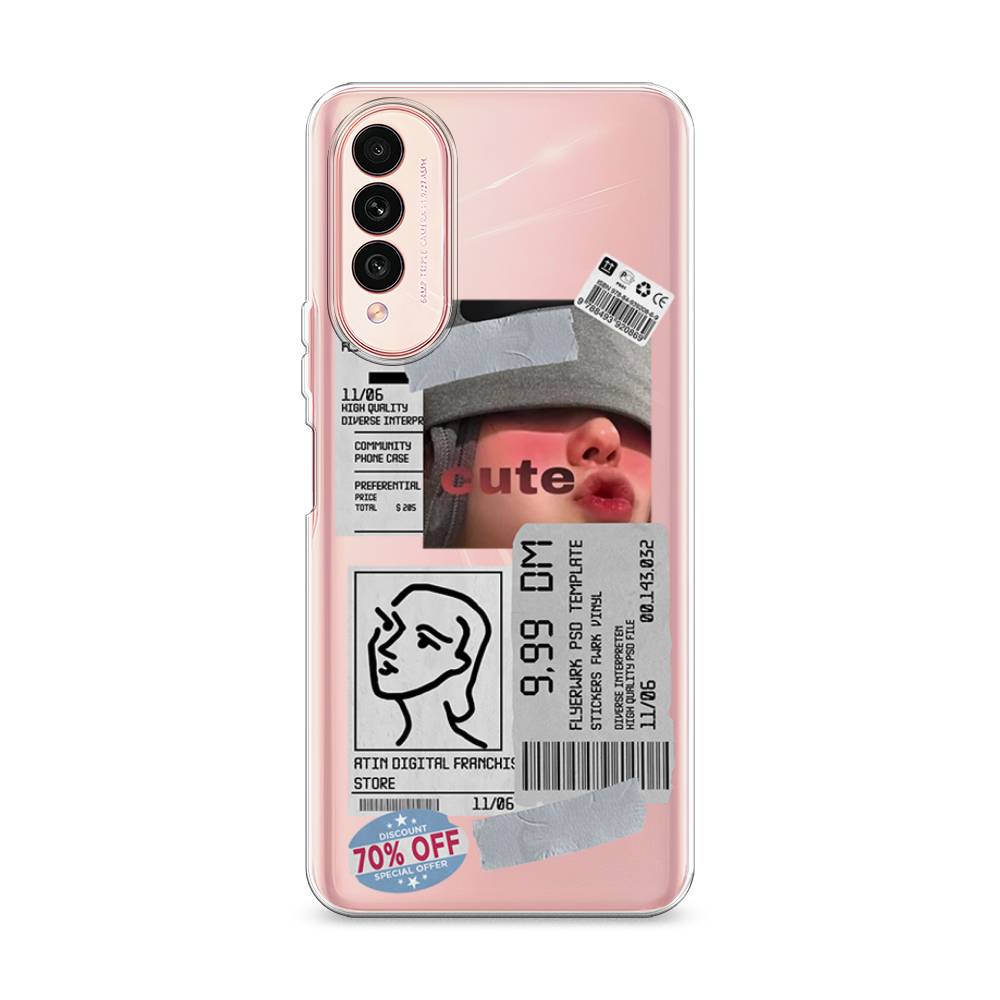 

Чехол на Wiko T50 "Cute girl collage", Розовый;серый;голубой, 3400350-6