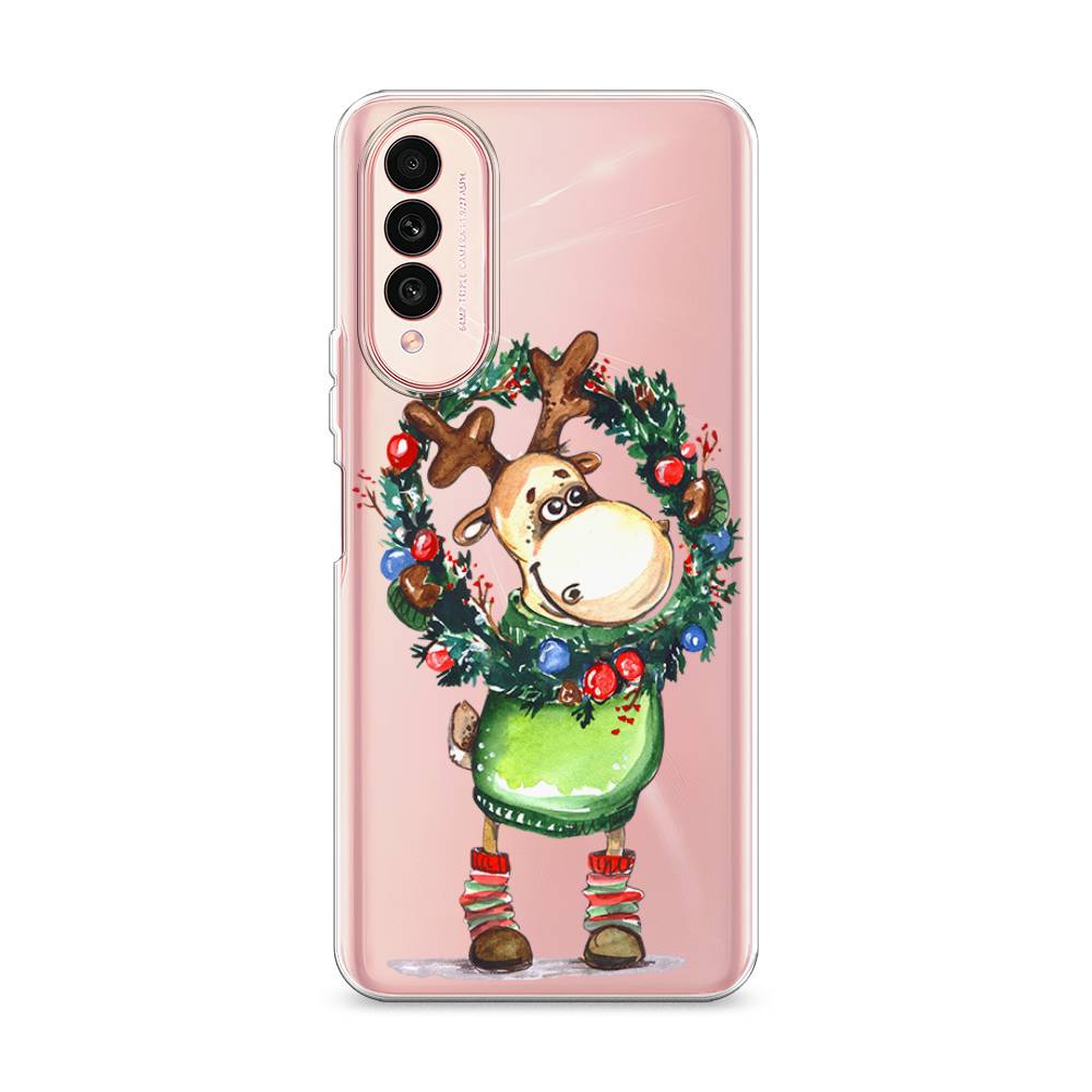 

Чехол на Wiko T50 "Олень с новогодним венком", 3400350-4